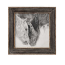 51110 Custom Black and White  Horses Framed Wall Decor