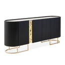 Lisbon Console Table with Mirror Silken Matte Black