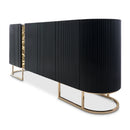Lisbon Console Table with Mirror Silken Matte Black