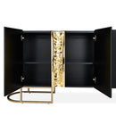 Lisbon Console Table with Mirror Silken Matte Black