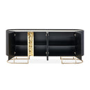 Lisbon Console Table with Mirror Silken Matte Black