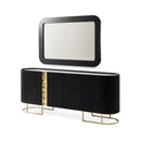Lisbon Console Table with Mirror Silken Matte Black