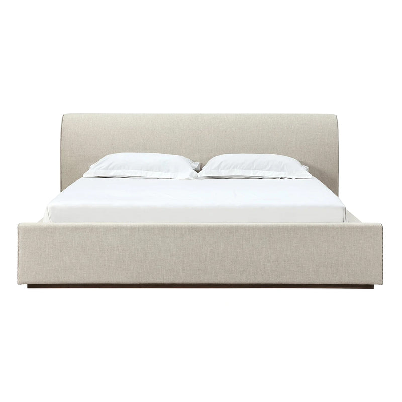 Louis Upholstered Platform Bed without Mattress in Natural Linen