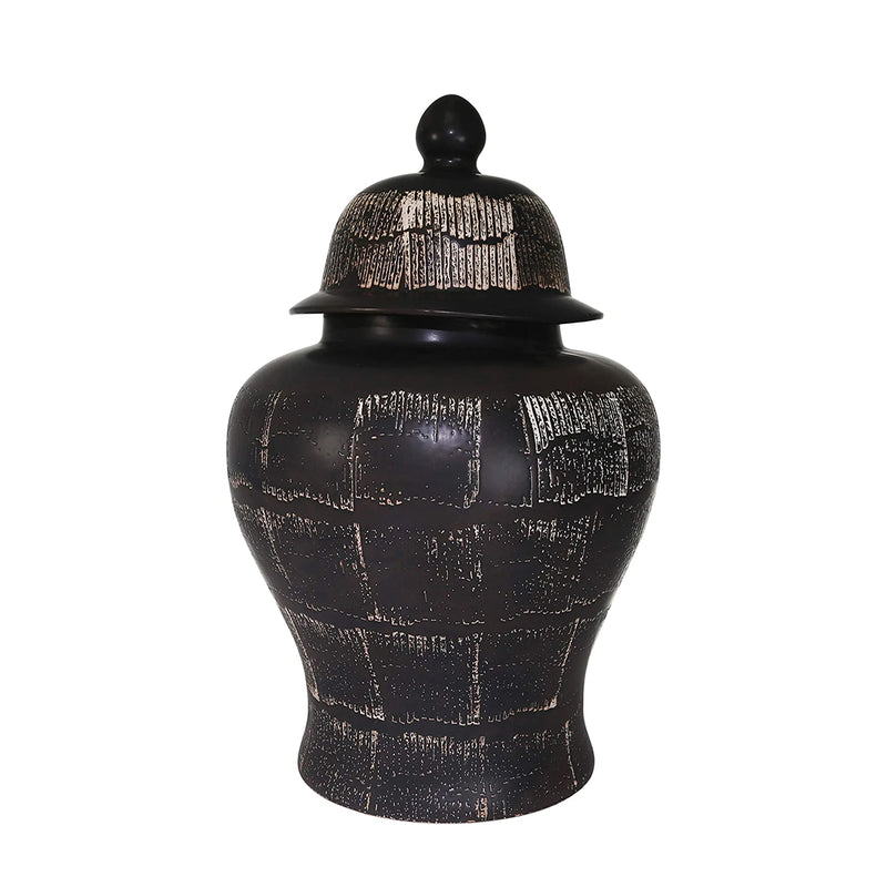 14660-01/14660-02 Ceramic Temple Antique Jar (Set of 2)