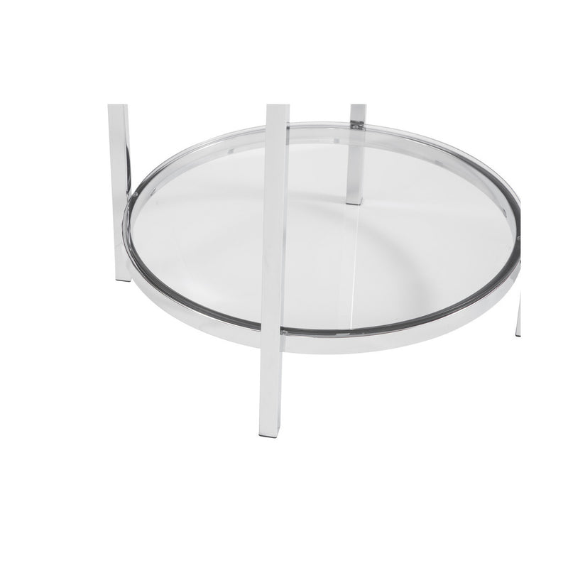 8100-LR-220 Brenner Round Side Table Printed Glass - Nabco Furniture Center