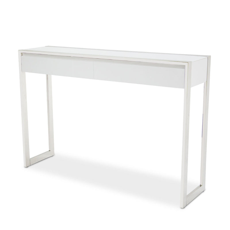 State St. Glossy White Console Table