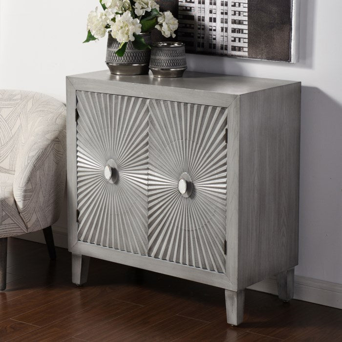 Grey Wooden Starburst Cabinet - Stylecraft