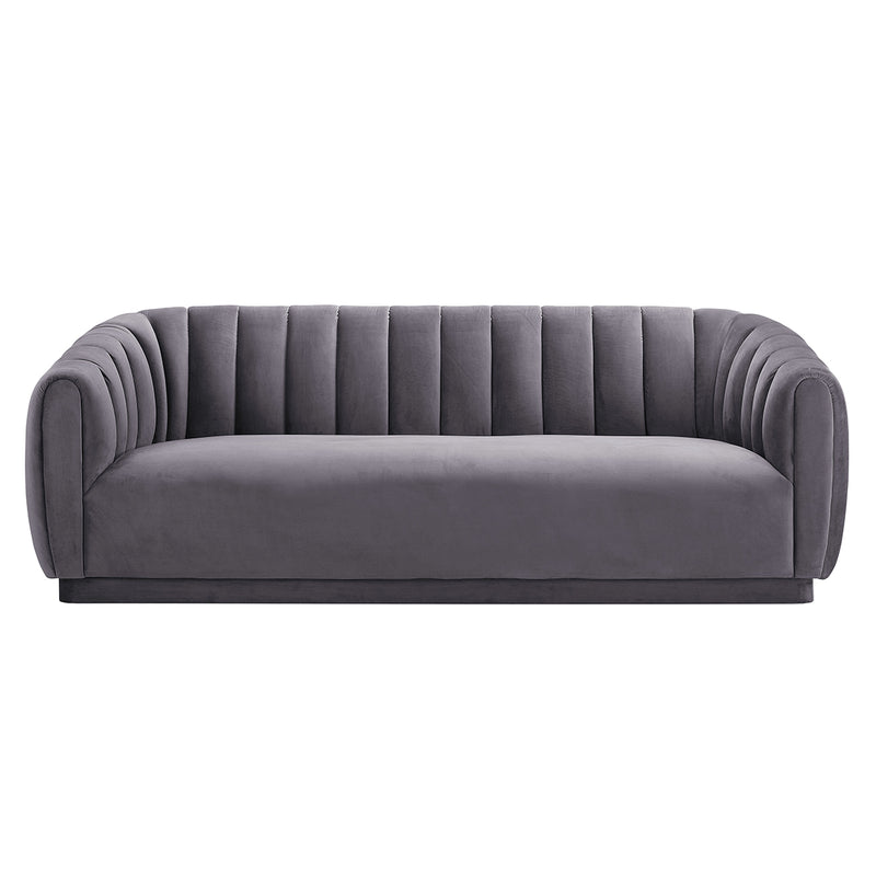 TOV-S167 Arno Grey Velvet Three Seater Sofa - Nabco Furniture Center