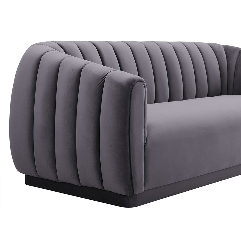 TOV-S167 Arno Grey Velvet Three Seater Sofa - Nabco Furniture Center
