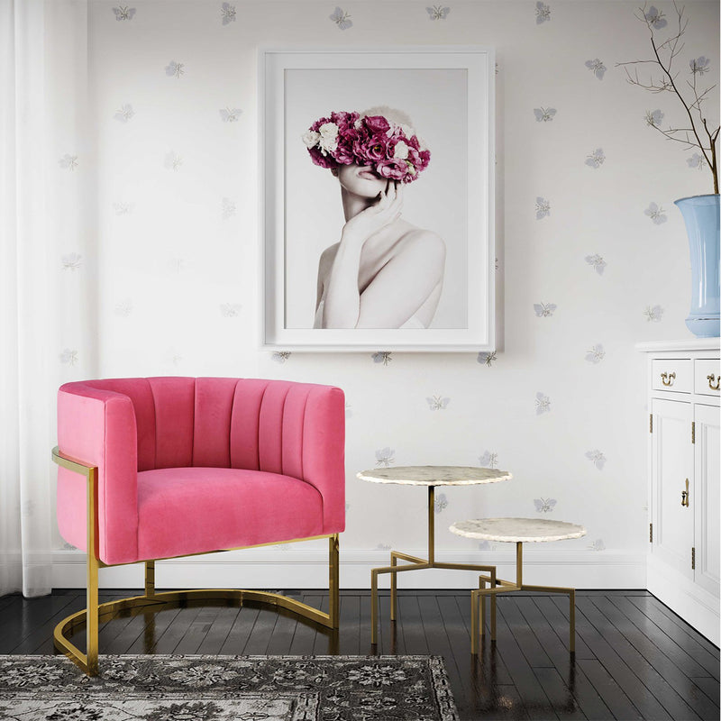 TOV-S6427 Magnolia Rose Pink Velvet Chair - Nabco Furniture Center