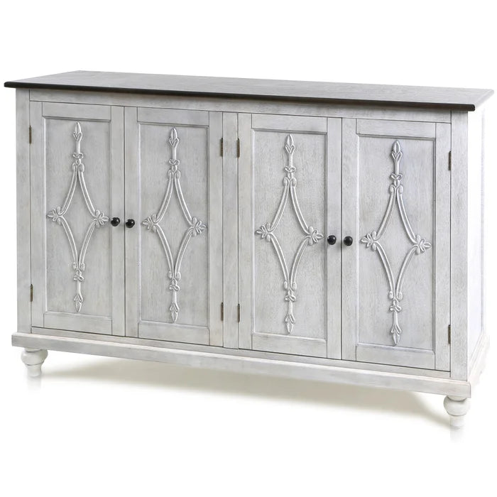 SF26146 Old World Gray 4 Doors Cabinet - Nabco Furniture Center
