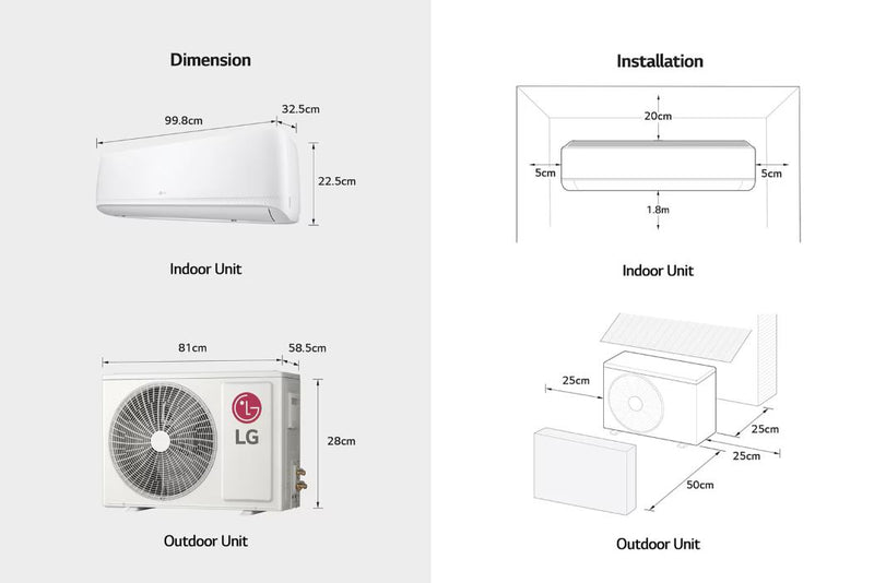 LG 2024 1.5 Ton Split AC with Rotary Compressor, Wifi