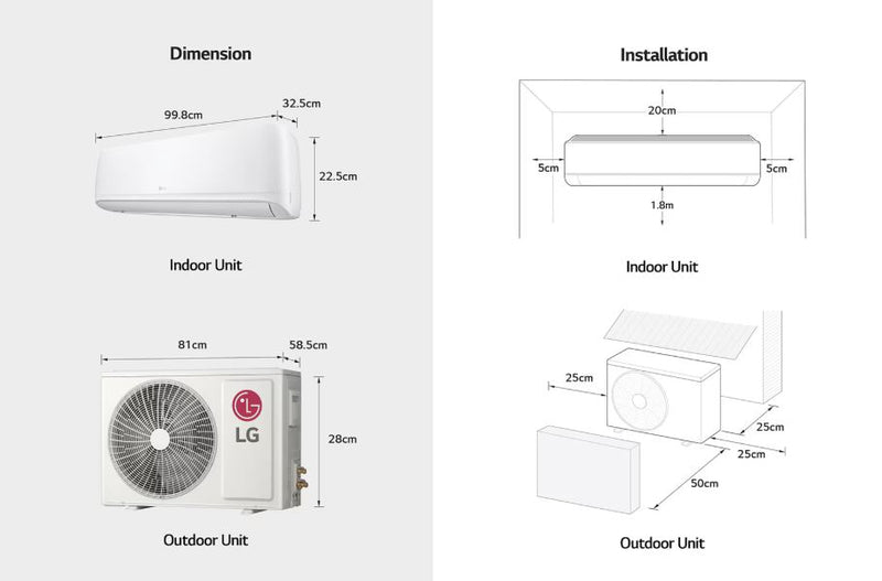 LG 2024 2 Ton Split AC with Rotary Compressor, Wifi