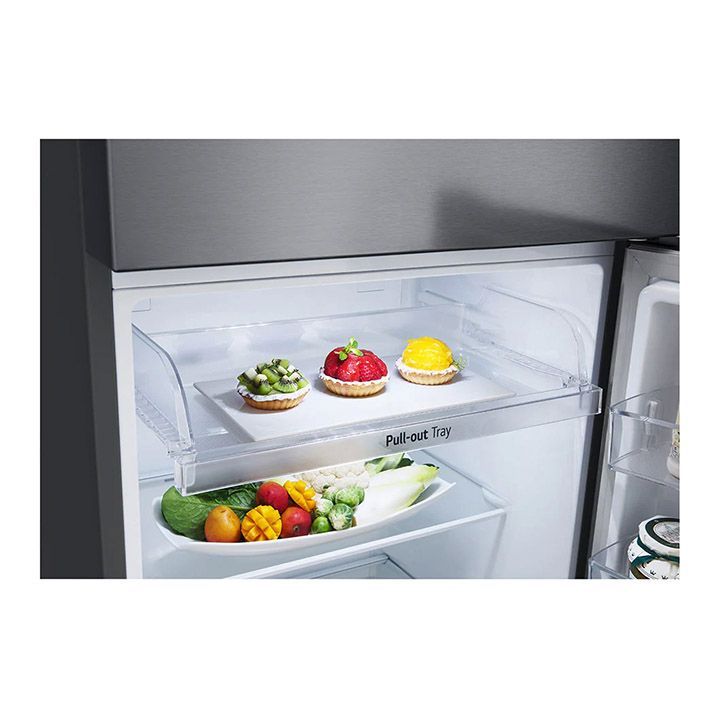 LG 400 Ltrs New Smart Inverter Top Freezer, Door Cooling+, Multi Air Flow, Smart Diagnosis, Dark Graphite Steel | GN-B422PQGB