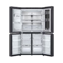 LG 681L Black Glass InstaView, French Door Fridge, Essence Black Steel | GR-X34FFCAB