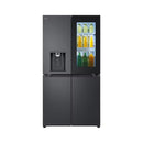 LG 681L Black Glass InstaView, French Door Fridge, Essence Black Steel | GR-X34FFCAB