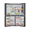 LG 681L Black Glass InstaView, French Door Fridge, Essence Black Steel | GR-X34FFCAB