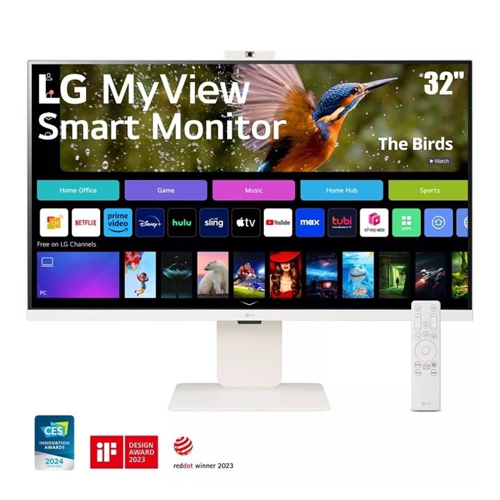LG 32" 4K UHD IPS Smart Monitor with webOS and Built-in FHD Webcam | 32SR85U-W