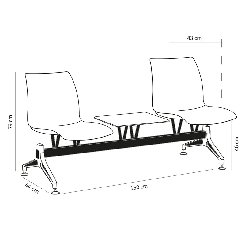 Laser-X2 Waiting Bench Chair