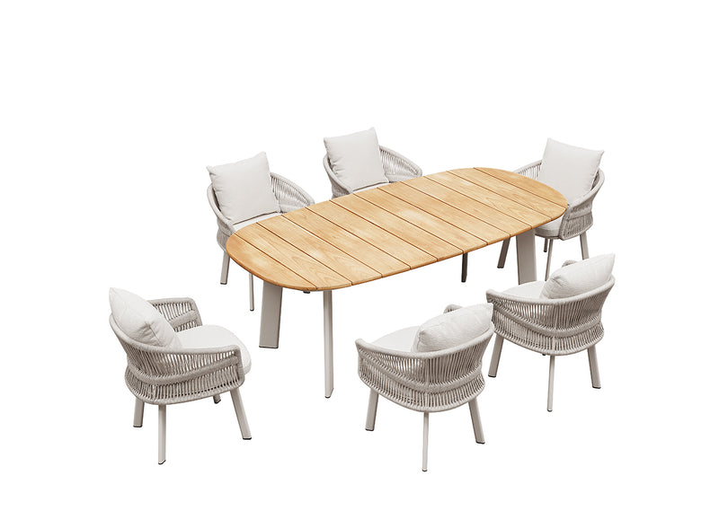 Aio Outdoor Rectangular Dining Set (6 Seater)