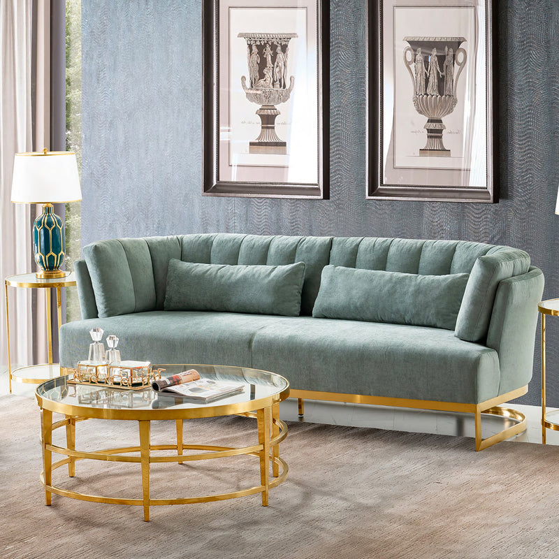 20909 Misty Green Sofa Set (3+3+1+1)