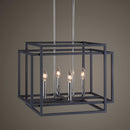 Quadrangle 4 Light Pendant Sand Black