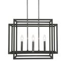 Quadrangle 4 Light Pendant Sand Black