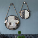 Black Circular Mirror with Hanger