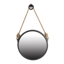 Black Circular Mirror with Hanger