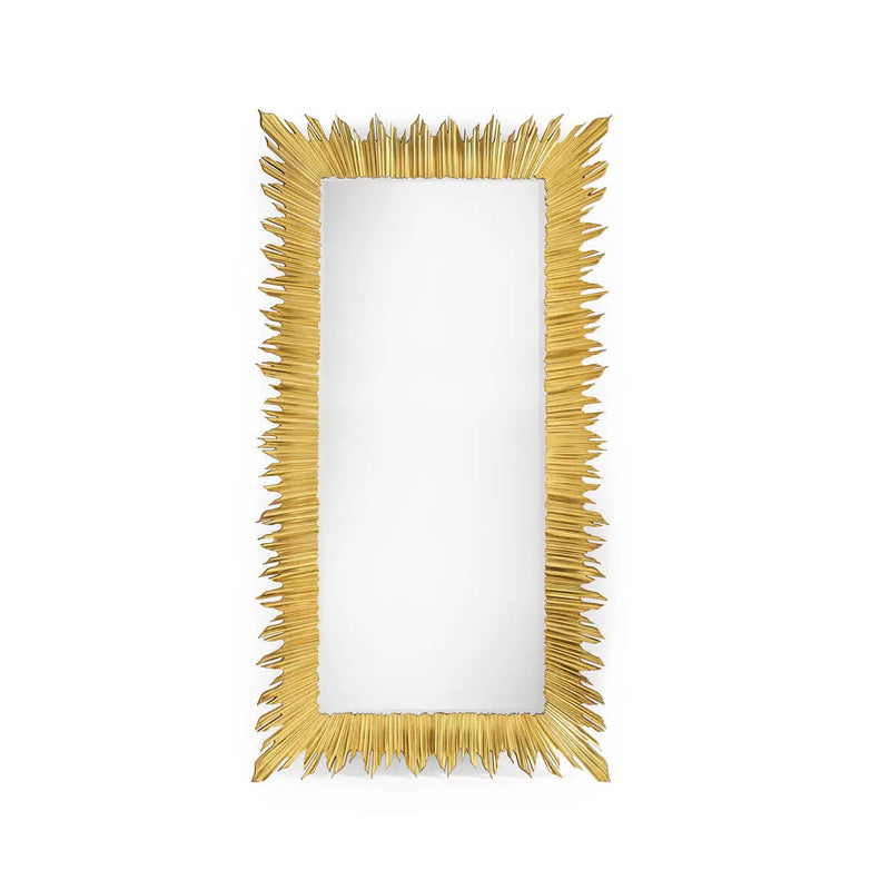 495004 Gilded Floor Standing Rectangular Sunburst Mirror