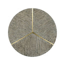 Geometric Round Oak & Brass End Table