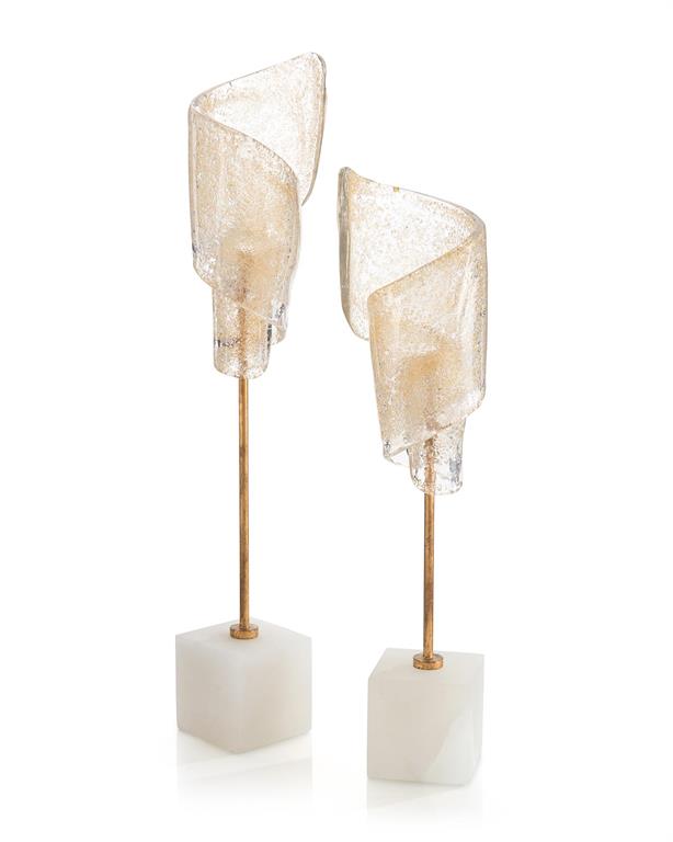 Hint of Gold Glass Curls (Set of 2)