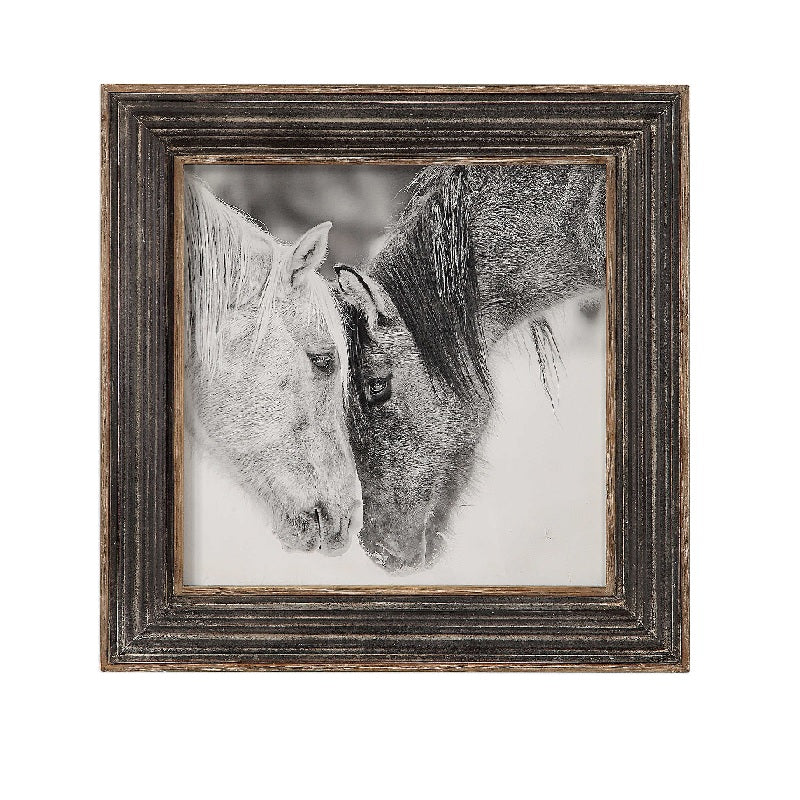 51110 Custom Black and White &nbsp;Horses Framed Wall Decor