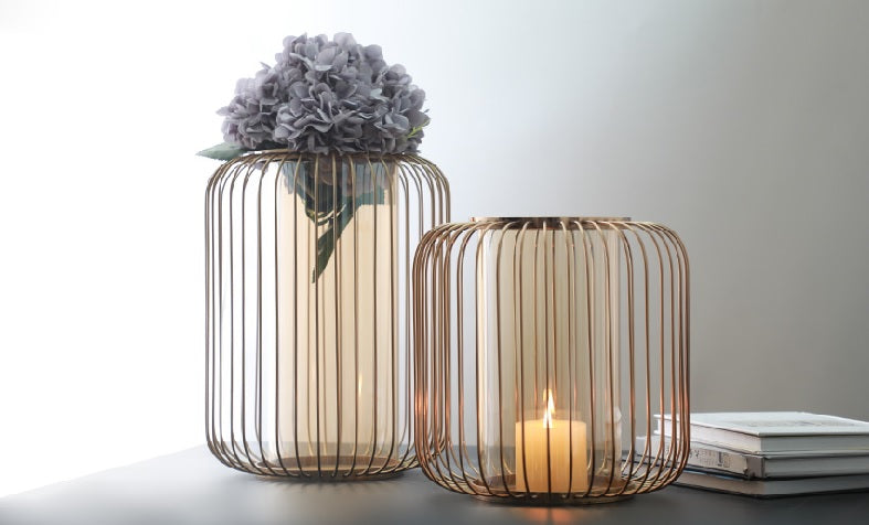Iron Glass Inlay Set Of 2