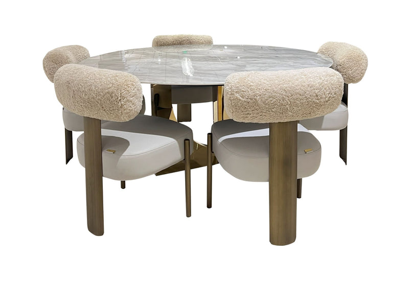 RT2214/PC24123 Dining Set Round 5 Seater (DT1+SC5)
