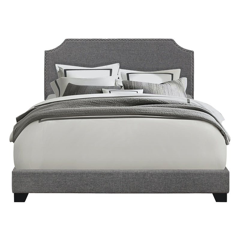 ACH Bedroom Clipped Corner Upholstered King Bed in Dark Grey DS-A124-291-109