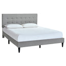 ACH Bedroom Grid Tufted Upholstered King Platform Bed in Frost Gray DS-D333-293-113