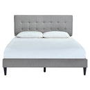 ACH Bedroom Grid Tufted Upholstered King Platform Bed in Frost Gray DS-D333-293-113