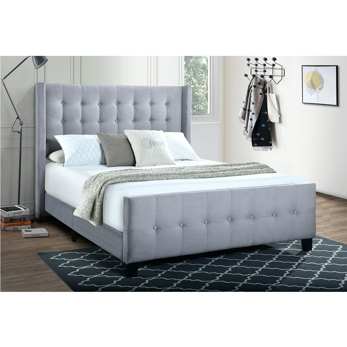 ACH Bedroom King Modern Wing Bed in Dove DS-D399-291-2 | Nabco Furniture  Centre, image size:1200x1200