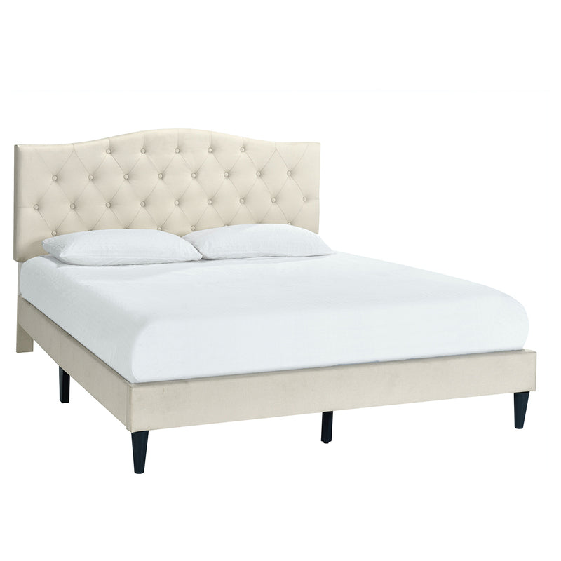 ACH Bedroom Tufted Arch Upholstered Queen Platform Bed in Beige DS-D335-292-416