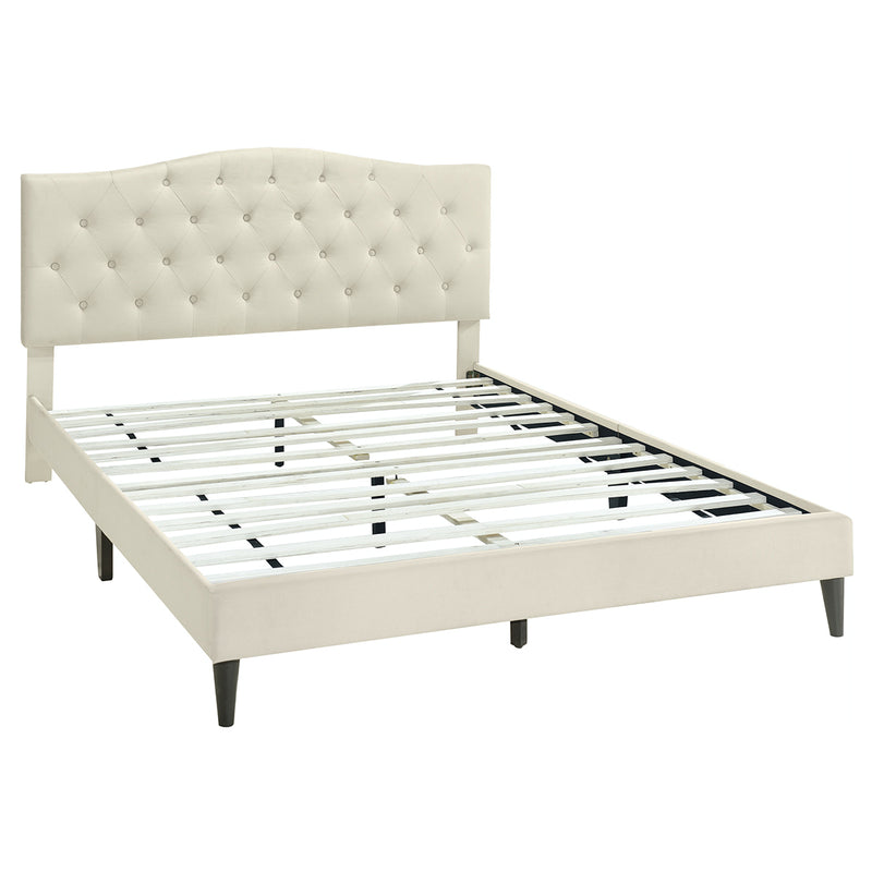 ACH Bedroom Tufted Arch Upholstered Queen Platform Bed in Beige DS-D335-292-416