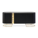 Lisbon Console Table with Mirror Silken Matte Black