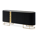 Lisbon Console Table with Mirror Silken Matte Black