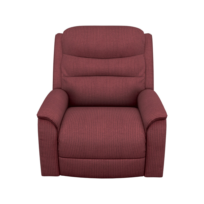 Rosewood Fab: D160808 Power Rocking Recliner w/ Headrest & Lumbar