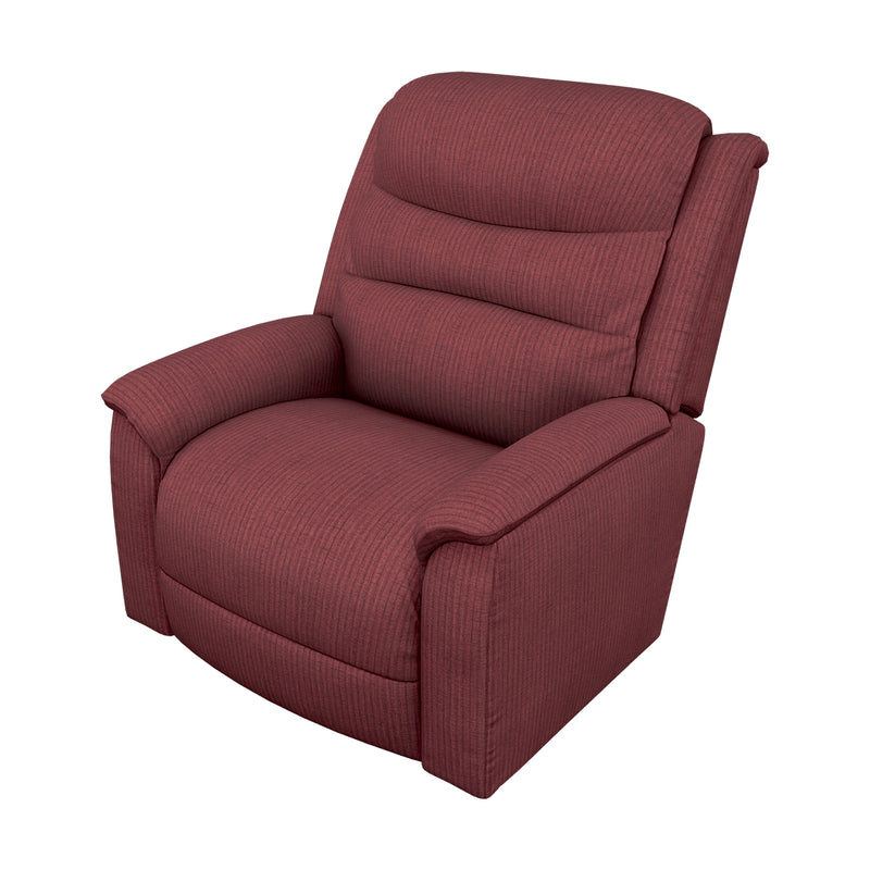 Rosewood Fab: D160808 Power Rocking Recliner w/ Headrest & Lumbar