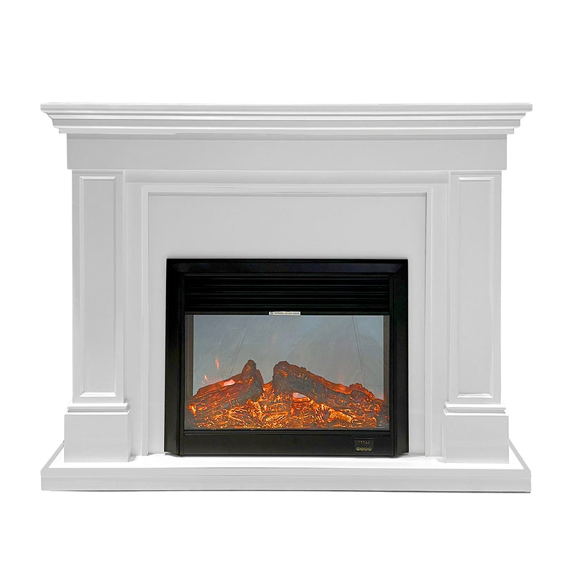 VA006 White Fireplace with Heater