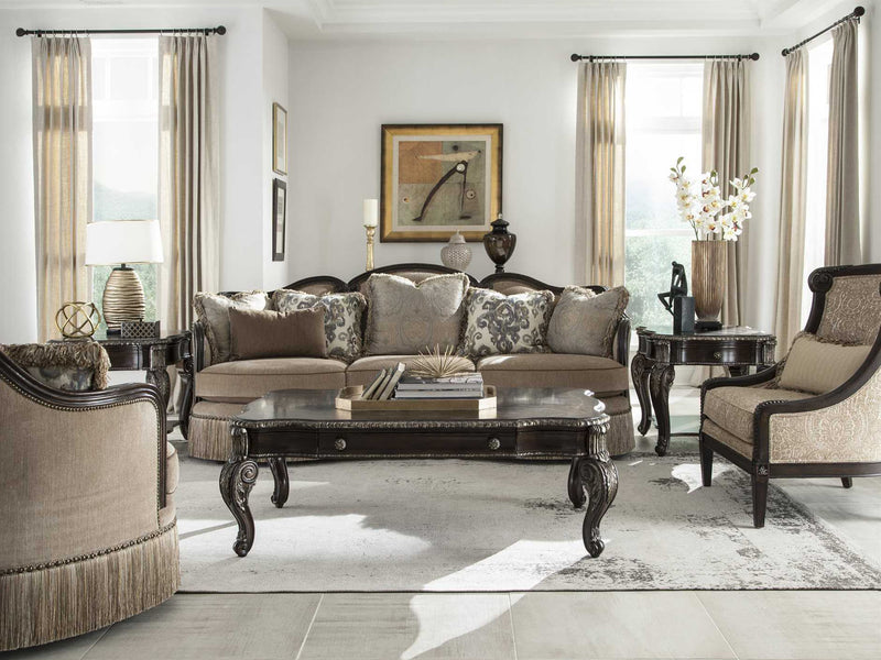 Giovanna Azure Sofa Set (3+3+1+1)