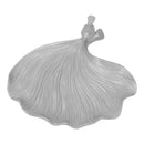 12595-01 Silver Resin Ginkgo Leaf Plate (Set of 2) - Nabco Furniture Center