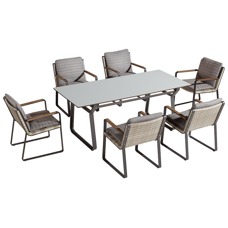 2041720 Clark Outdoor Dining Set 6 Seater - Nabco Furniture Center