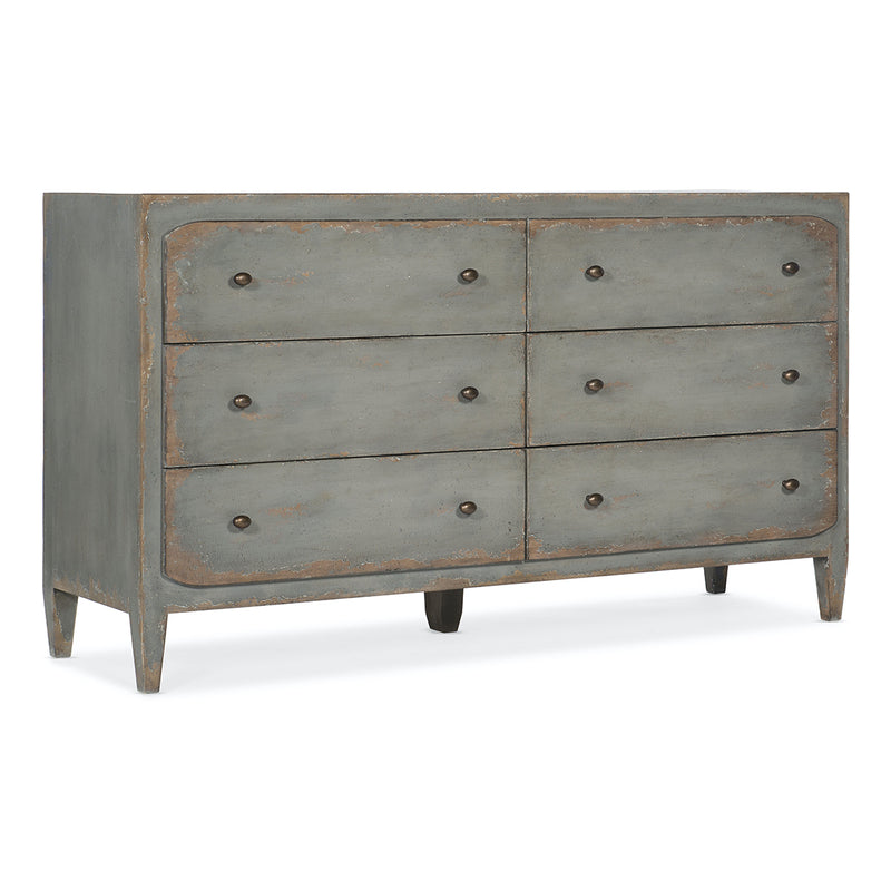5805-90002-95 Ciao Bella Six-Drawer Dresser- Speckled Gray